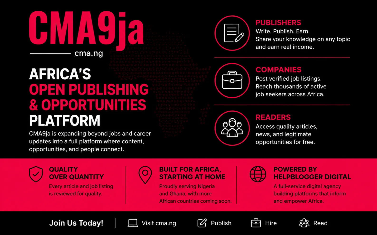 CMA9ja Is Evolving Into Africa’s Open Publishing and Opportunities Platform